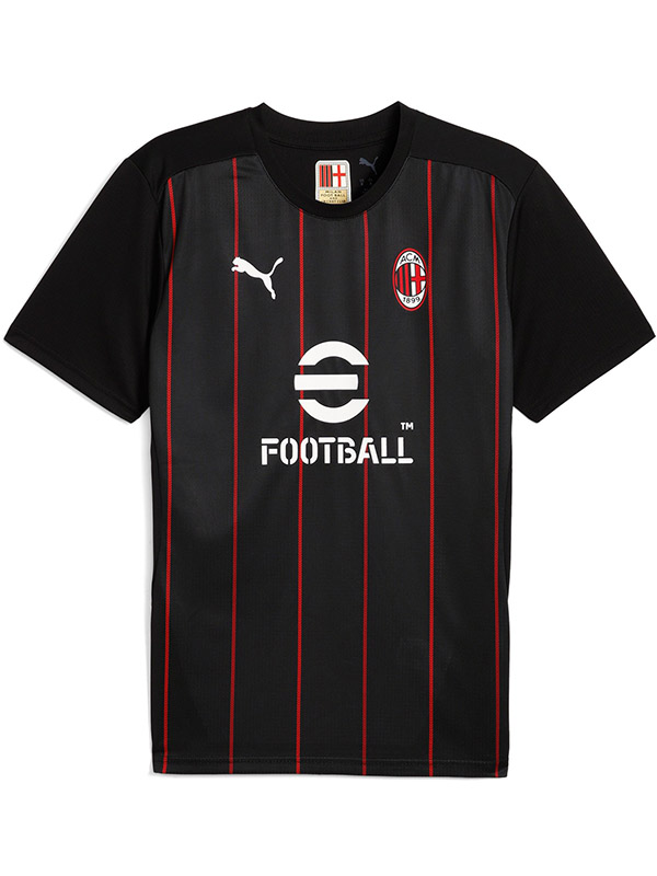 AC milan maillot de football noir d'avant-match pour adulte uniforme d'entraînement pour homme tenue de sport haut 2025-2026